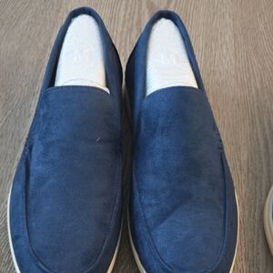 Men's Blue Suede Slip-On Shoes